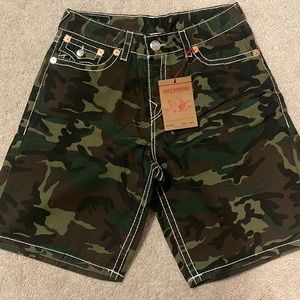 True Religion World Tour Camo Shorts